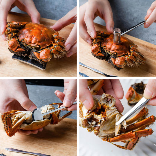 摩登主妇蟹夹钳工具大闸蟹钳子拆蟹剪刀吃螃蟹工具三件套蟹八件 商品图2