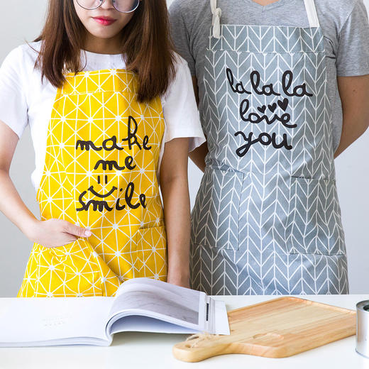 摩登主妇韩版时尚围裙女防油污围腰罩衣成人男厨房做饭工作服 商品图1