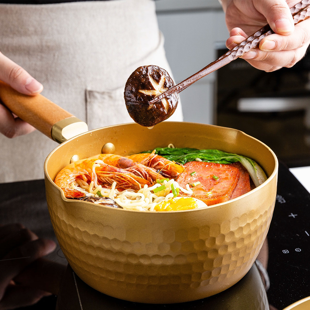 摩登主妇日式雪平锅不粘锅泡面煮面小锅辅食奶锅家用牛奶煮锅汤锅