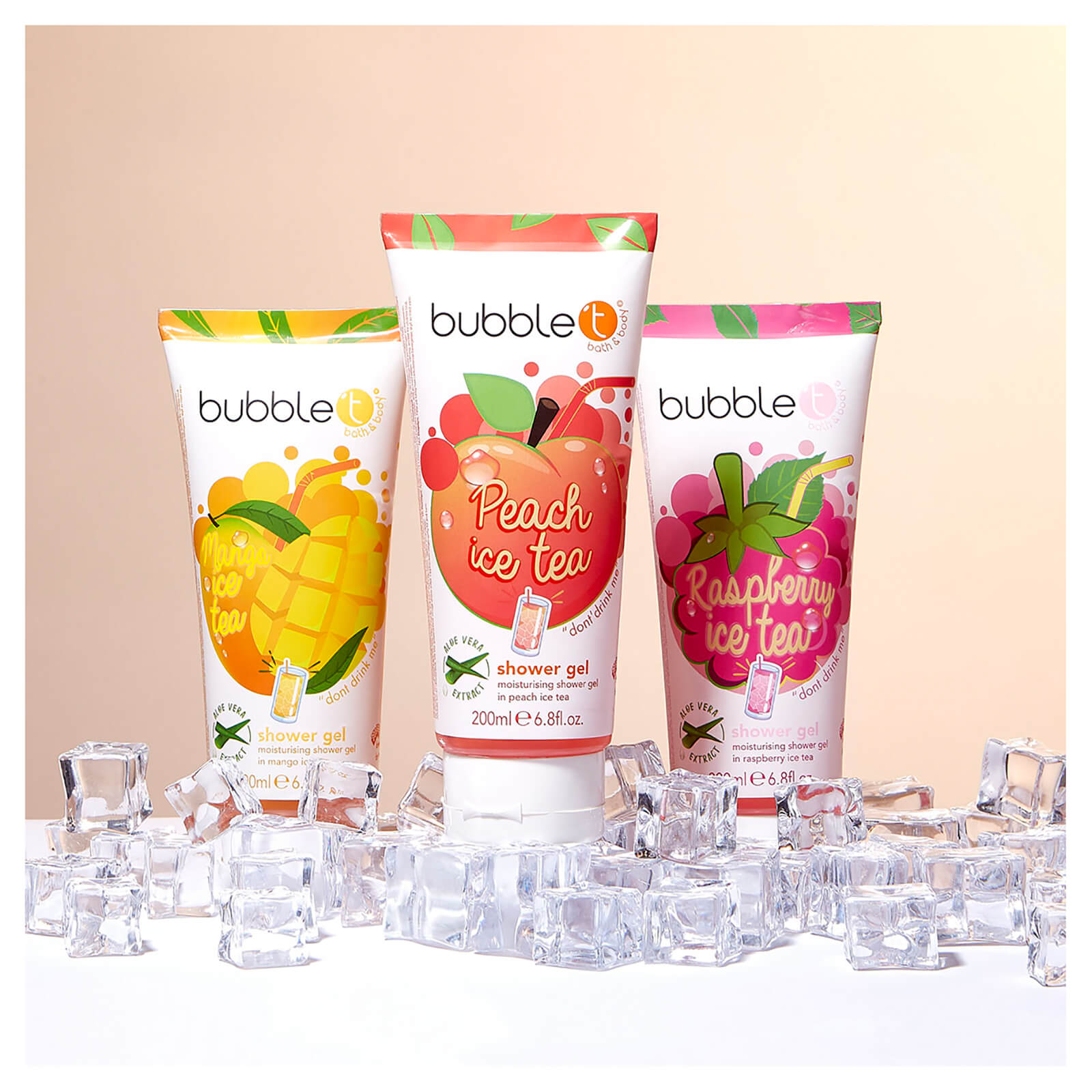 bubble t ice tea shower gel peach 200ml