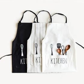 摩登主妇韩版时尚厨房布艺围裙防油罩衣情侣家用创意做饭围裙围腰