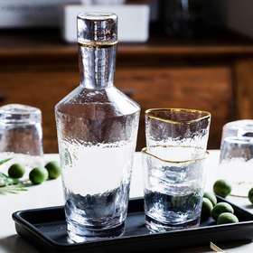 摩登主妇欧式描金边水晶玻璃威士忌洋酒杯带盖酒瓶酒壶分酒器套装