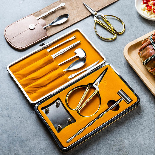 摩登主妇蟹夹钳工具大闸蟹钳子拆蟹剪刀吃螃蟹工具三件套蟹八件 商品图0