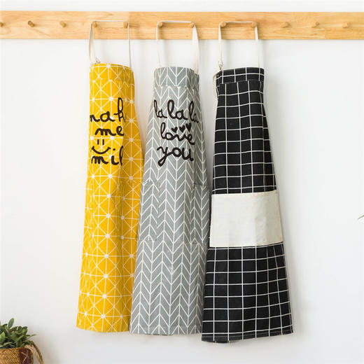 摩登主妇韩版时尚围裙女防油污围腰罩衣成人男厨房做饭工作服 商品图0