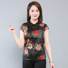 上海旗袍厂ZT-B2050丝绸服装女装真丝印花T恤 大码妈妈装桑蚕丝上衣小衫 商品缩略图0