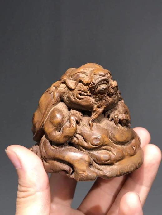 老竹根留节疤巧雕瑞兽， 顺丰包邮 商品图0