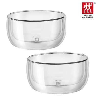 正品双立人双层甜品碗冰淇淋2件套 耐热玻璃 280ml/个直径11cm左 商品图0