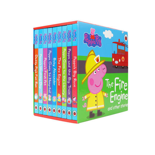 #凯迪克童书 啥是佩奇英文原版绘本小猪佩奇 粉红猪小妹peppa pig The Fire Engine and other Stories经典粉猪故事盒装9册 纸板书 商品图0