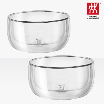 正品双立人双层甜品碗冰淇淋2件套 耐热玻璃 280ml/个直径11cm左 商品图1