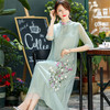 OGFY-36159夏装甜美粉色超仙宽松大码复古中国风连衣裙 商品缩略图2