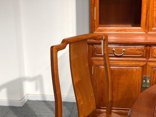 红桥红  家具严选  缅甸花梨(大果紫檀）  【128素边圆餐桌七件套】 商品图5