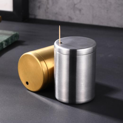 【居家日用】*不锈钢牙签筒居家日用便携牙签盒桶棉签收纳盒棉签桶 商品图0
