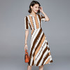 BHS-020104086新款女新款品质款中长款五分袖圆领撞色波点A字裙 商品缩略图2