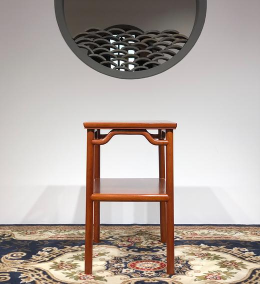 红桥红  家具严选  缅甸花梨(大果紫檀）  【罗锅枨 双层小茶水架】 商品图8