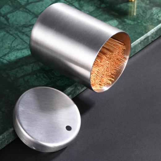 【居家日用】*不锈钢牙签筒居家日用便携牙签盒桶棉签收纳盒棉签桶 商品图1