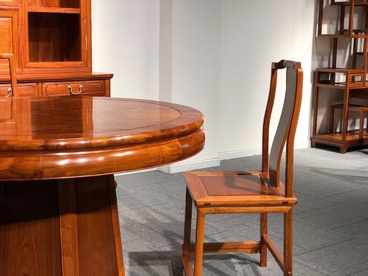 红桥红  家具严选  缅甸花梨(大果紫檀）  【128素边圆餐桌七件套】 商品图7