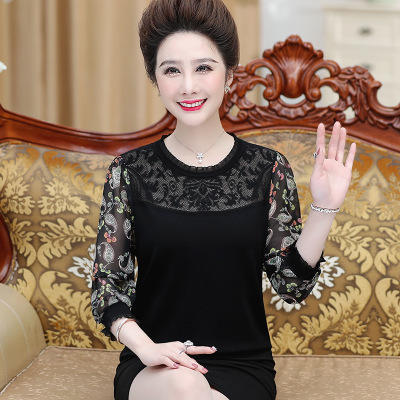 QY-2012新款印花春夏女式针织衫妈妈上衣 商品图1