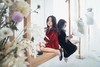 Lalumière鹿·謐 丝绒连衣裙 礼服裙 红色绿色 欧根纱荷叶边领 商品缩略图0
