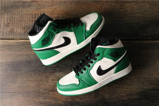 乔丹/Air JoAJ1 aj1 乔丹1代 乔1 乔丹1代中帮系列  乔1中帮扣碎黑勾  白蓝红小闪电 Air Jordan 1 MID 货号：852542-301 乔1中帮白绿凯尔特人 商品图3