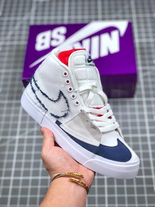 NIKE sb ZOOM BLAZER 男子解构 拆线大钩子板鞋休闲鞋CI3833-100 商品图2