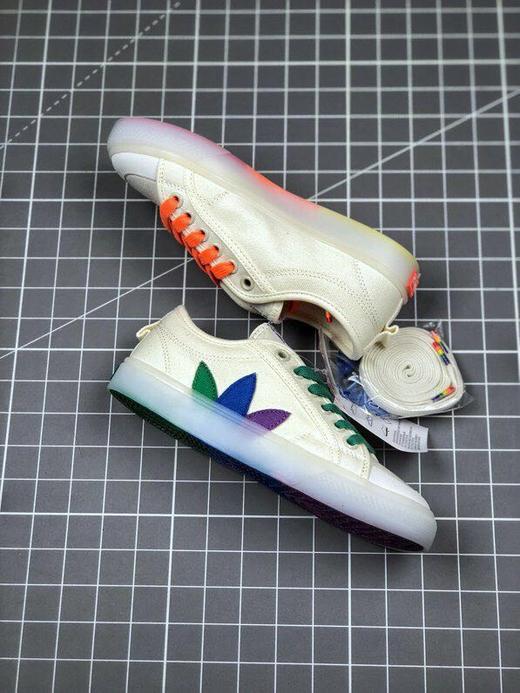 Adidas阿迪达斯三叶草鸳鸯果冻边彩虹底男女情侣帆布板鞋鸳鸯FX3795 36-44带半码 商品图1