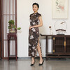 上海旗袍厂TZRY-c2034春夏新款真丝印花旗袍 复古时尚高开衩旗袍 商品缩略图2