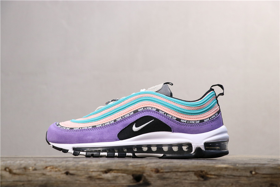 耐克/Nike Air Max 97 OG 银子弹全掌气垫跑鞋 耐克气垫跑鞋 荧光绿 黑 万花筒 笑脸黑红黄 白红 白红灰 黑白紫 纯白