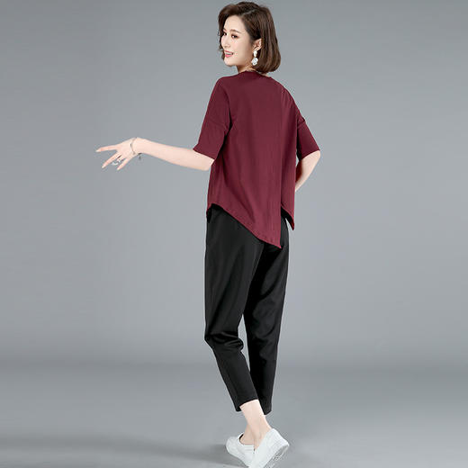 WZNH-2010-1夏季宽松柔软潮流个性简约两件套 商品图3