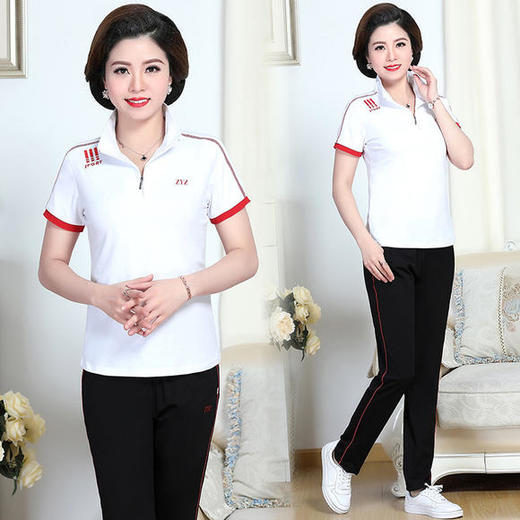 SP-9248BGHJ时尚显瘦妈妈装两件套运动套装 商品图1