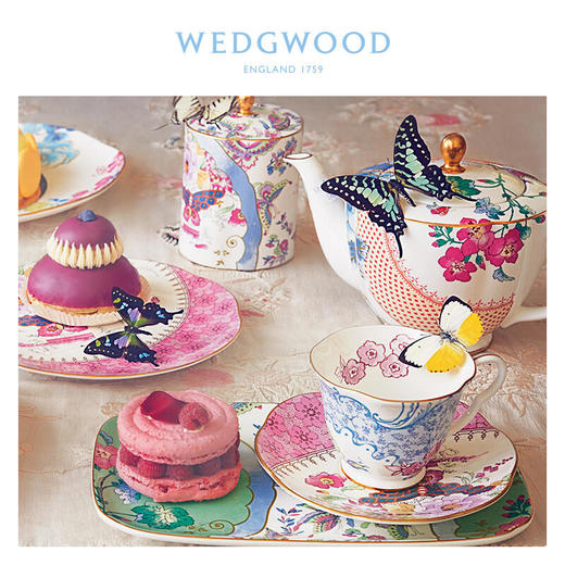WEDGWOOD玮致活花间舞蝶骨瓷大茶壶茶杯茶碟礼盒英式套装 商品图4