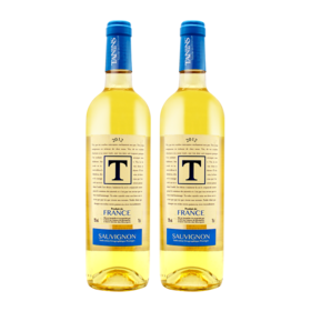 【双支特惠装】法国原瓶进口白葡萄酒 泰妮丝苏维浓干白葡萄酒 Tanins Sauvignon Blanc 750ml*2