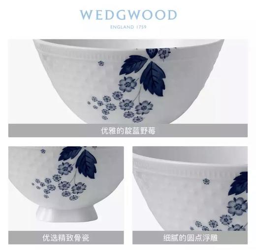 WEDGWOOD玮致活靛蓝草莓男士饭碗家用骨瓷碗单个瓷碗小饭碗5C109202236 商品图1