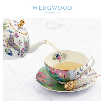 WEDGWOOD玮致活花间舞蝶一人悦享茶具三件组套装骨瓷欧式茶壶杯碟 商品图3