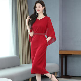 WZNH-WJ16039新款韩版时尚气质名媛范阔太太显瘦开衩一步裙