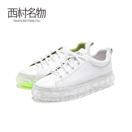 西村名物春季新款水晶果冻底饼干小白鞋T20AM19541 商品图1