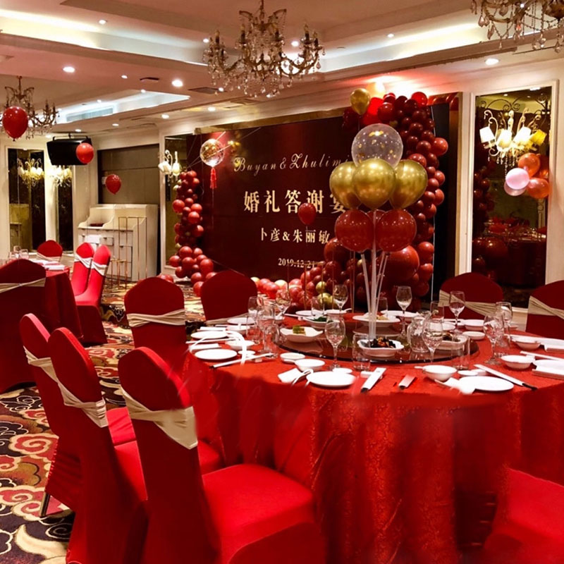 订婚宴婚礼答谢宴寿生日宴喜庆中国红上门布置套餐气球派对主题
