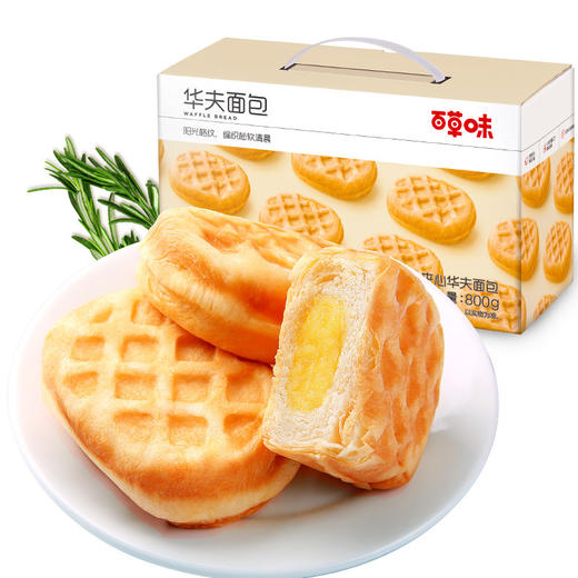 【百草味-夹心华夫面包800g】手撕面包早餐食品 商品图3