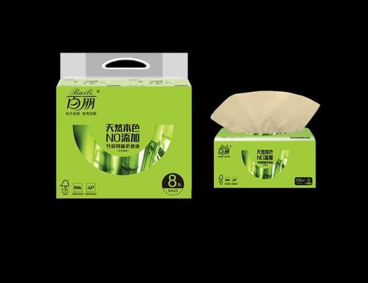 社区团购百丽天然本色竹琨3层纸抽318张*8包 商品图0