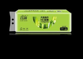 社区团购百丽天然本色竹琨四层卫生纸12卷1800g*2