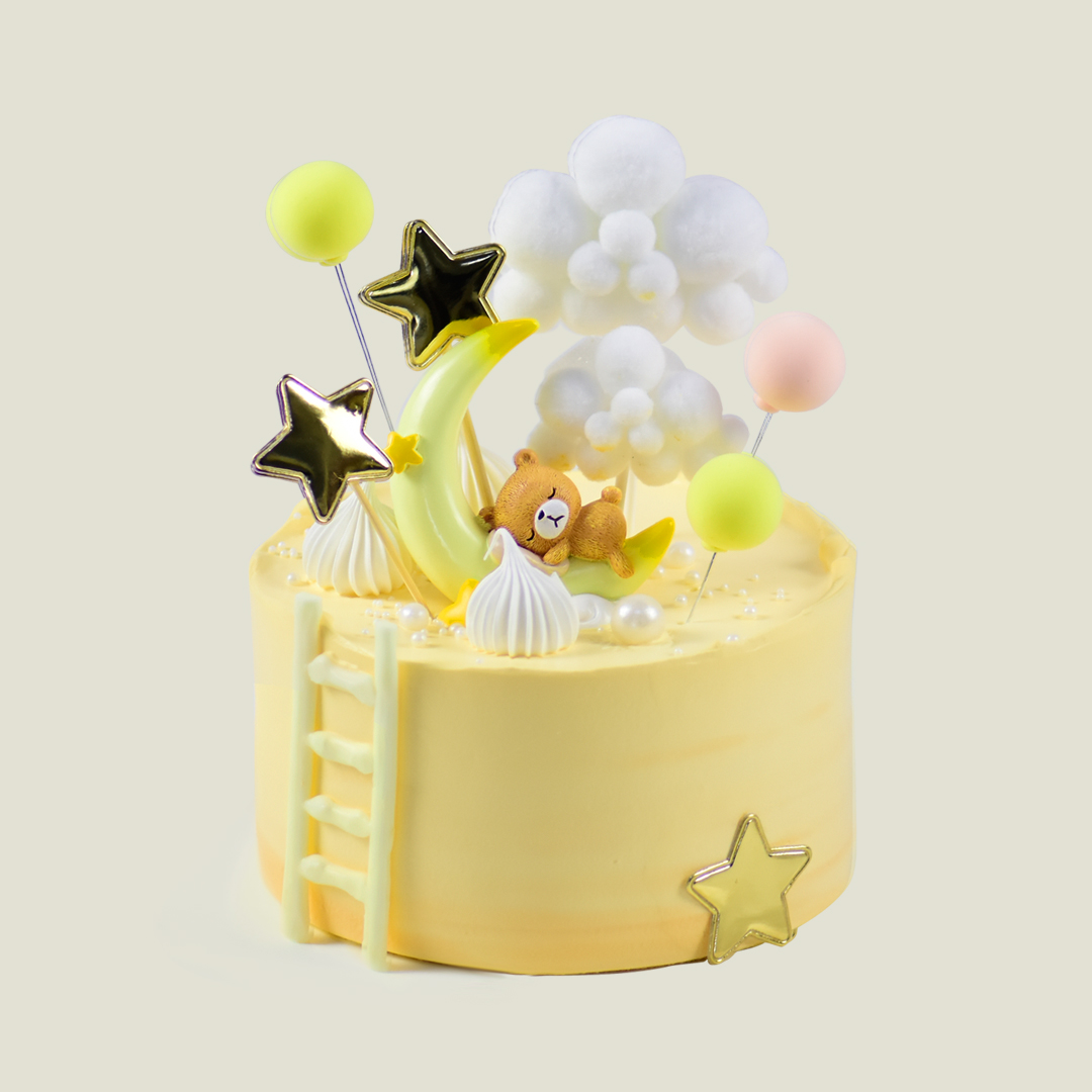 【月亮熊】奶油水果  儿童巧克力造型蛋糕