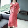MQ-FHSQ9985夏季时尚气质短袖过膝雪纺连衣裙YY 商品缩略图1