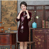 GY-SD021-023爆款妈妈装钉珠刺绣短款日常七分袖旗袍裙 商品缩略图9