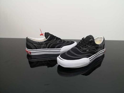 全新万斯\范斯Vans Classics Era 3ra"Black/True White"三层堆叠4孔低帮百搭休闲帆布硫化板鞋“黑白重叠假线”VN0A4BTMVY4 商品图1