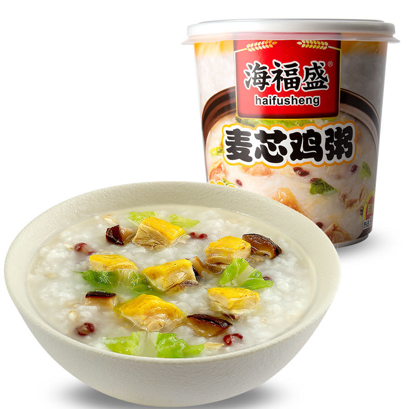 【海福盛速食粥冲泡即食方便粥,3罐】皮蛋瘦肉粥 零食夜宵速食品粥