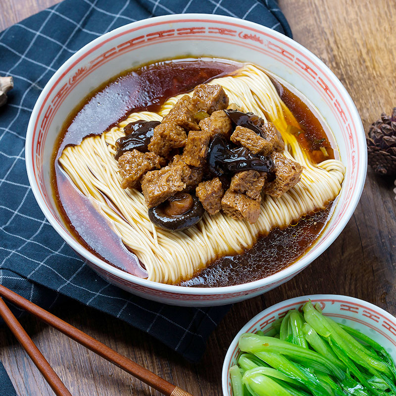 吴茂兴辣肉丁辣肉糜小肉圆百叶结咸菜肉丝四喜烤麸浇头面3人份上海老