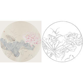 张莉莉没骨画工笔花鸟小品白描底稿 ZA35