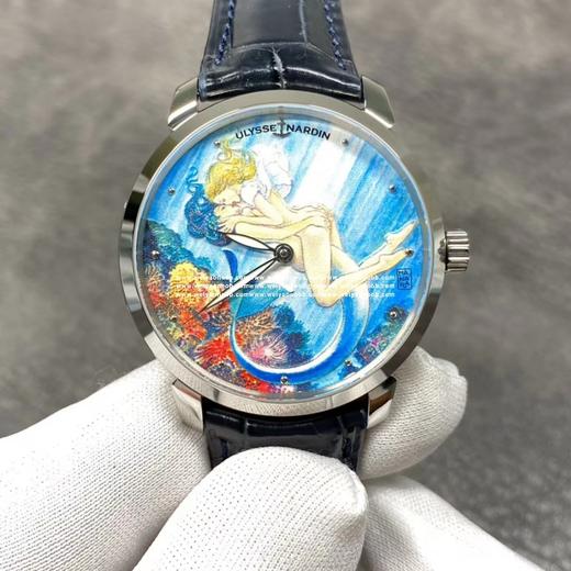 新款巨献 雅典鎏金经典系列！ 雅典有一款让人过目不忘的腕表，是一款限量腕表，可作为收藏佳品.运用十枚为基础，用现代女孩与美人鱼、鲨鱼三者的故事展开主题. 【字面】经过反复试版, 面盘颜色位置与原 商品图10