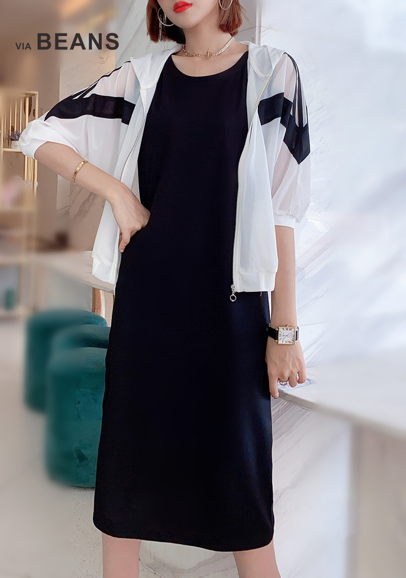 VIA BEANS【团购】圆领净色长裙\8122200011