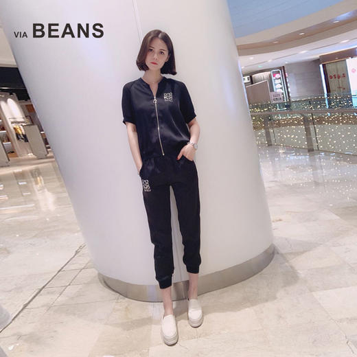 烫钻拉链短袖加烫钻长裤\8122220001 商品图2