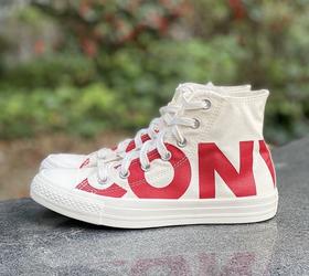 匡威Converse All Star 字母LOGO印花高帮帆布鞋 颜色：红字母 黑字母 型号：159532C 尺码：35--44